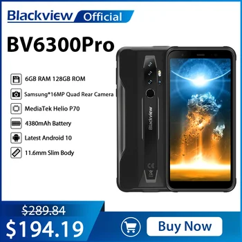 BLACKVIEW BV6300 Pro Helio P70 6 ГБ + 128 ГБ Смартфон 4380 мАч Android 10 Мобильный Телефон Четырехъядерная Камера NFC IP68 Водонепроницаемый Прочный Телефон