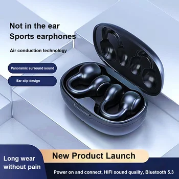 Беспроводные Гарнитуры Bluetooth TWS Наушники с воздушной проводимостью, дизайн Клипсы, Спортивные Наушники С Микрофоном, Музыкальные Игровые Наушники