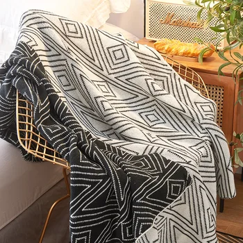 Большое пушистое одеяло, маленькое стеганое одеяло на кровать, диван, Односпальный Тонкий летний ворс, Скандинавские модели Ins, Современные модели для отдыха, Плотная текстура