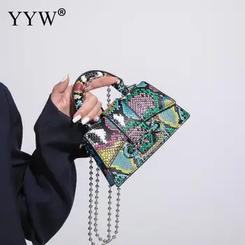 Мода для девочек мини сумочка клатч квадратный мягкий PU кожаная ручка сверху помады телефон для хранения сумка повседневная металлические цепи сумка кошелек