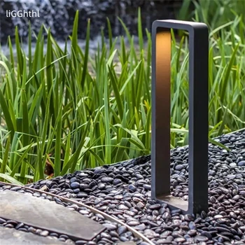 Современный светильник для газона, алюминиевый Водонепроницаемый светодиодный светильник IP56, креативный декоративный светильник для сада, виллы, Двухуровневого парка