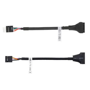 Jimier 2шт USB 2.0 9Pin к USB 3.0 20pin Корпус, разъем для подключения кабеля, реверсивный для материнской платы