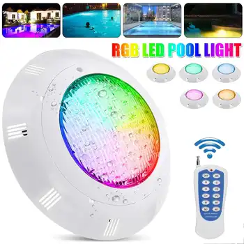 45 Вт Светодиодные подводные светильники для бассейна RGB, меняющие цвет, AC12V IP68 Водонепроницаемая лампа с пультом дистанционного управления