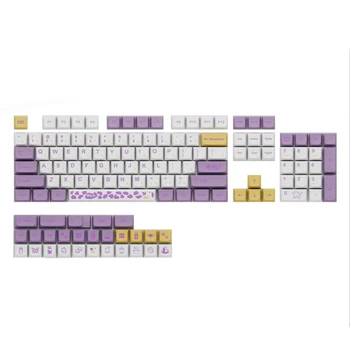 131 Ключ/набор XDA Profile Taro Cow Cute PBT Key Caps для MX Switch, Пользовательская механическая клавиатура для геймеров, Английская Фиолетовая клавиша