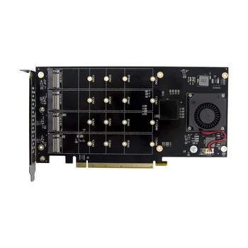PCIe X16 4 Порта M.2 NVMe SSD Адаптер с Чипом PEX8747 128 ГБ/с./с. Высокая Скорость для Майнинга RAID Riser Converter Расширение Mkey M2 Nvme Карты