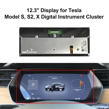 ЖК-дисплей для цифровых приборов, 1 шт., ABS, черный, серебристый, LA123WF1 (SL) (01), ЖК-дисплей Plug-and-play для Tesla Model S
