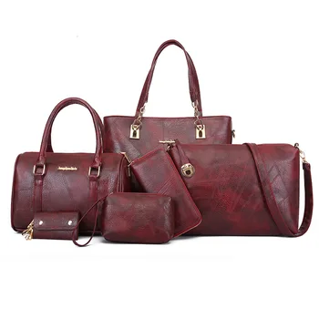 Набор из 6 предметов, роскошные сумки, женские сумки, дизайнерские сумки с верхней ручкой, набор сумок через плечо, кожаные ручки для сумок, основной мешок