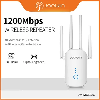 Joowin Высокоскоростной 1200 Мбит/с WiFi Ретранслятор Двухдиапазонный 2,4 G и 5,8 G Беспроводной Wifi Удлинитель Использовать Антенны 4 *3 dBi с Длинным сигналом JW-WR758AC
