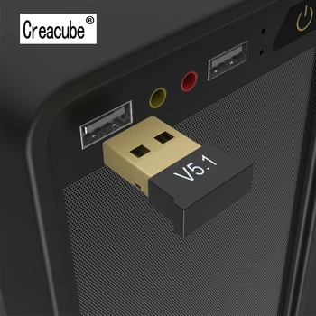 Creacube USB Bluetooth-совместимый адаптер 5.1 Передатчик Приемник аудио Ключ Беспроводной USB-адаптер для портативных ПК