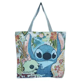 Женская сумка Disney через плечо, Льняная Модная сумка с мультяшным принтом с героями Диснея, Большая Вместительная сумка-тоут для покупок, сумка для мамы