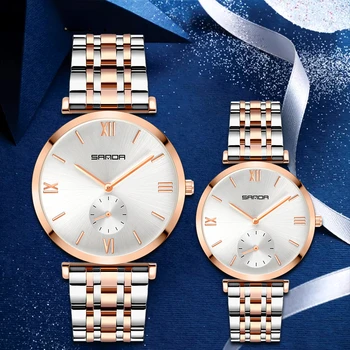 Парные часы для женщин и мужчин, роскошные Оригинальные водонепроницаемые персонализированные модные кварцевые наручные часы, подарок для пары, часы для девочки