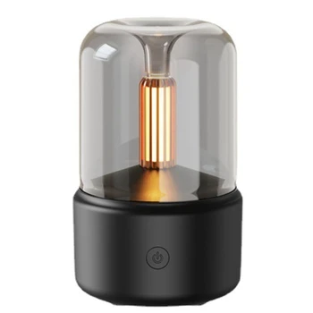 120 мл Свеча Лампа Ароматический диффузор Увлажнитель воздуха Электрическая Ароматерапия Пламя USB Настольный декор Ночник черный