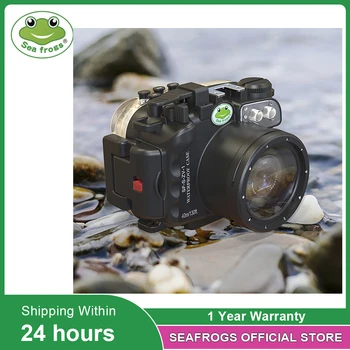 Seafrogs 40Meter130ft Водонепроницаемый Чехол Для Камеры Корпус для Дайвинга 67 мм Интерфейс Купольный Порт Красный Флитер Для Sony ZV-1