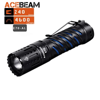 ACEBEAM E70 4600 Люмен, Ультракомпактный перезаряжаемый EDC-фонарик, для домашнего поиска, кемпинга на открытом воздухе, пеших прогулок (с батареей)