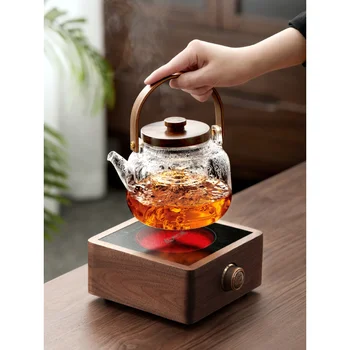 Шаньяньфан грецкий орех электрическая керамическая плита чайный котел, стеклянный чайник, белый чай вокруг плиты для кипячения чайника, электрический чай