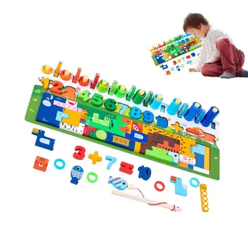 Игрушки-пазлы Монтессори, деревянные пазлы с цифрами для занятий с малышами, Сортировка формы, Подсчет, игра для малышей, Интерактивная математика