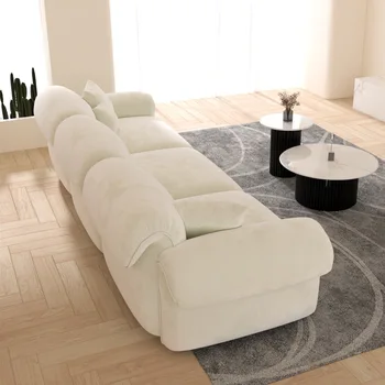Роскошный и минималистичный Прямой диван из ткани для гостиной, комбинированный для нескольких человек