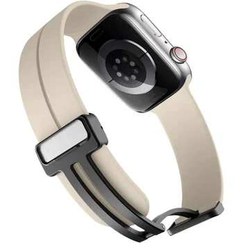 Магнитный Силиконовый Ремешок для Apple Watch Band 44 мм 45 мм 49 мм 41 мм 40 мм 42 мм 44 45 мм Браслет iWatch Series Ultra 8 SE 7 6 5 Ремень
