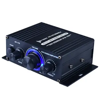 AK170 Усилитель мощности Аудио Караоке Для Домашнего кинотеатра, Мини-усилитель 12 В, 2-канальный Bluetooth-совместимый Усилитель класса D, USB-вход