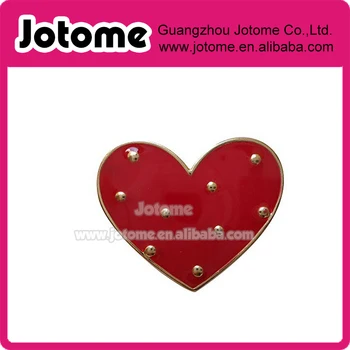 Булавка для лацкана с эмалью в виде красного сердца шириной 1,5 дюйма и высотой 1,1 дюйма на День Святого Валентина