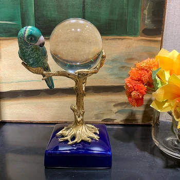 Фарфор с медным хрустальным шаром, крыльцо, гостиная, голубая глазурь, трофейные украшения