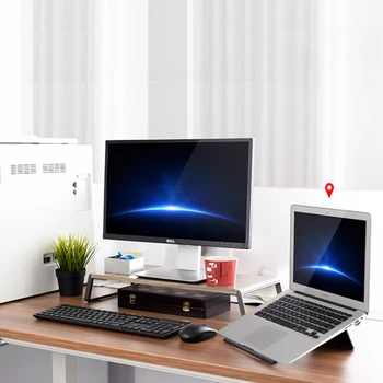 Современный офисный стол для ноутбука, Увеличенный по дереву Компьютерный стол, Многофункциональная подставка для монитора, устойчивый несущий нагрузку офисный стол
