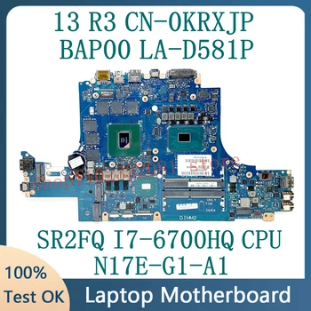 Материнская плата KRXJP 0KRXJP CN-0KRXJP SR2FQ I7-6700HQ Процессор Для DELL 13 R3 Материнская плата ноутбука BAP00 LA-D581P N17E-G1-A1 100% Полностью Протестирована