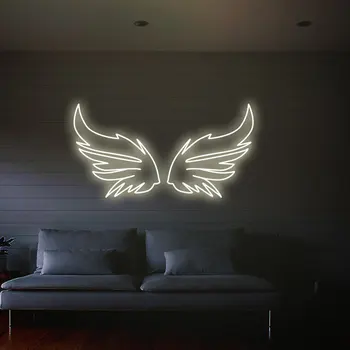 Крылья Ангела LED Dimmable Art Настенный Неоновый Светильник для Вечеринки, Свадебное Украшение, Украшение Спальни для Девочек