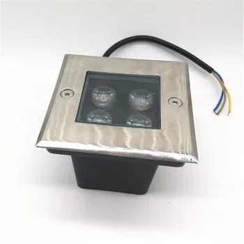 20шт Водонепроницаемый квадратный светодиодный подземный светильник мощностью 4 Вт AC85-265V Чистый/теплый белый светодиодный подземный светильник Наружного освещения