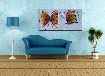 Рисунок на стене, декоративные Акриловые картины ручной работы, Современная Абстрактная красивая Бабочка, Мастихин, Холст, картина маслом