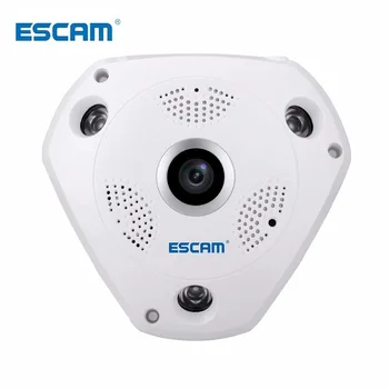 ESCAM QP180 HD 960P 1.3MP 360-градусная панорамная PTZ-инфракрасная камера fisheye VR-камера поддерживает VR box и micro SD-карту