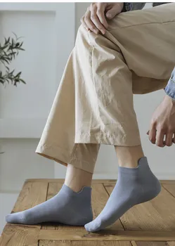 5 пар мужских носков, Короткие носки, Стиль Весна-лето, чистая хлопчатобумажная ткань, Удобное высокое качество