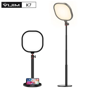 VIJIM K7 Настольный Светодиодный светильник Для Видеосъемки 3200 K-5600 K Live Panel Light Лампа Для Фотостудии с Подставкой для штатива 1/4 