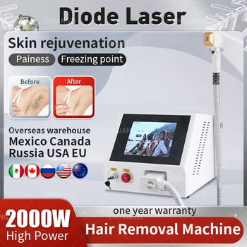 Профессиональная машина для удаления волос диодным лазером 808 нм 2000 Вт, 3-х волновой Эпилятор для женского салона
