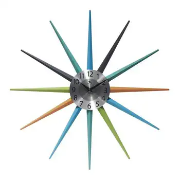 Дюймовые старинные настенные часы Stellar Starburst в стиле ретро, многоцветные
