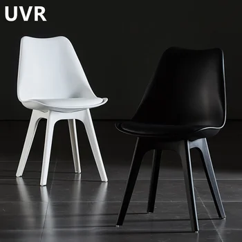 Ресторанный стул UVR Высококачественный Домашний Современный минималистичный пластиковый Стул Для отдыха С цветной спинкой Удобный Обеденный Стул