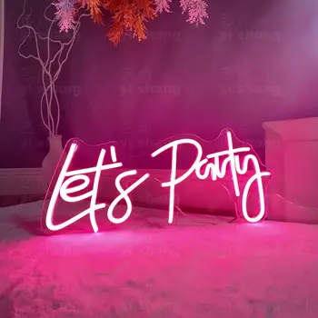 Изготовленная на заказ светодиодная неоновая световая вывеска Позволяет Создавать световые вывески для одиночных коктейльных танцев, праздничного декора стен для вечеринок