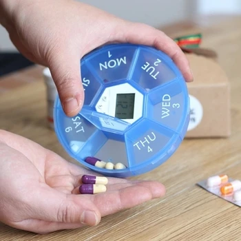Цифровая электроника Smart Timing Чехлы для таблеток Коробка для Лекарств Контейнер Чехол для хранения таблеток Круговое напоминание Будильник 7 дней