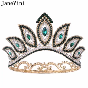 JaneVini 2020 Свадебные Короны в стиле барокко Роскошные Головные Уборы Со Стразами, Головные Уборы, Свадебная Императорская Корона, Аксессуары Для волос