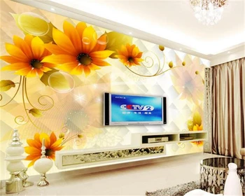 Beibehang 3d обои большая цветочная фреска украшение дома фоновая стена гостиная спальня телевизионные фоновые обои