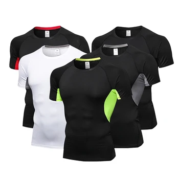 Мужская быстросохнущая футболка с коротким рукавом, футболки для фитнеса, спортивная одежда для тренажерного зала, мужская спортивная одежда для тренировок по бегу