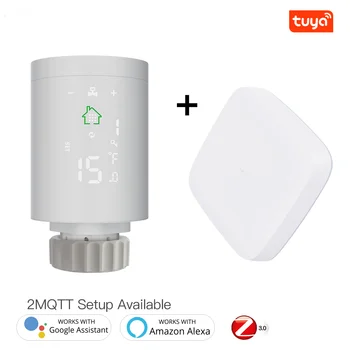 MOES ZigBee3.0 Привод радиатора Программируемый Термостатический клапан Tuya Регулятор температуры 2MQTT Alexa Google Voice Smart App