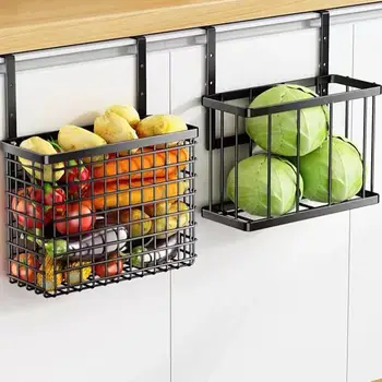 НОВЫЕ настенные проволочные корзины для хранения, экономящие пространство в кухне, Корзина для фруктов, Органайзер для закусок, фруктов и овощей