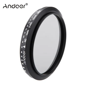 Andoer 52 мм ND фильтр, фейдер, Нейтральная плотность, Регулируемый переменный фильтр от ND2 до ND400 для цифровой зеркальной камеры Canon Nikon