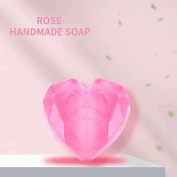 Мыло ручной работы в форме сердца, Мыло с эфирным маслом розы, Мыло для любви, Розовое мыло, Увлажняющее Мыло для ванны, Мыло с ароматом розы