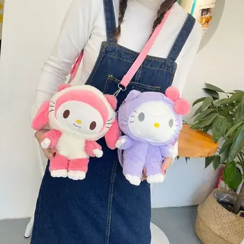 2023 Новый Sanrio CrossbodyBag Японский Рюкзак Hellokitty для Девочек-подростков, Наплечная сумка, Кошельки, Плюшевые Сумки Para Mujer Mochilas