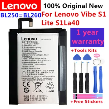 100% Оригинальный Новый Высококачественный 2800 мАч BL250/BL260 Аккумулятор Для Lenovo VIBE S1 S1c50 S1a40 S1 A40 + Бесплатные инструменты