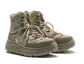 Унисекс, винтажные дышащие нескользящие походные ботинки из микрофибры, походные ботинки для любителей активного отдыха на толстой подошве, противоударные рабочие ботинки для кемпинга