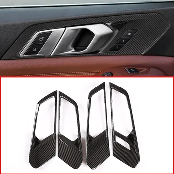 Карбоновое волокно Для BMW X5 G05 Модели 2019 года ABS Отделка внутренней дверной ручки Автомобиля Аксессуары