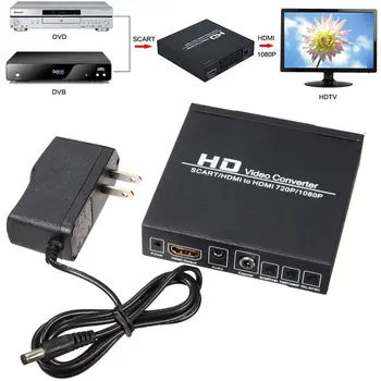 SCART/HDMI-HDMI 720P 1080P Конвертер ПК в ТВ Адаптер PAL/NTSC Видеоскейлер для HD-плееров/DVD/STB/ПК в телевизор/Проектор